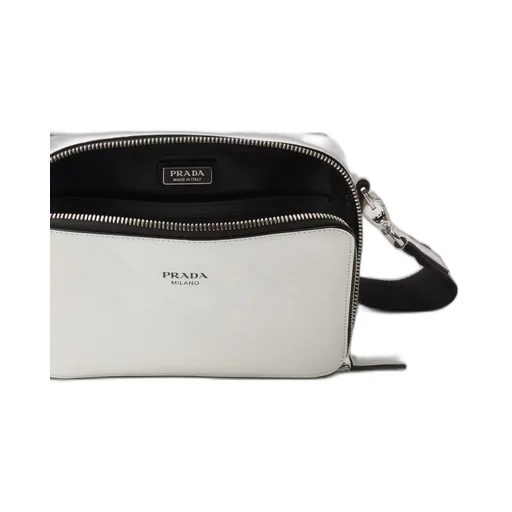 Prada Brique brushed leather bag with triangle motif