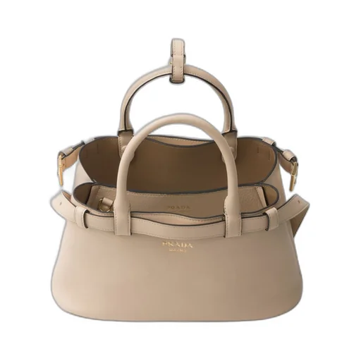 Prada Buckle small leather handbag with double belt