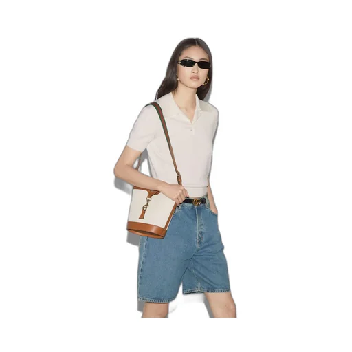 Wool silk polo top