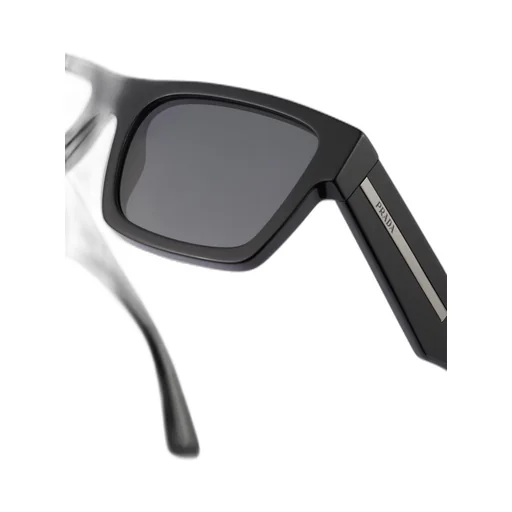 Sunglasses with iconic metal plaque