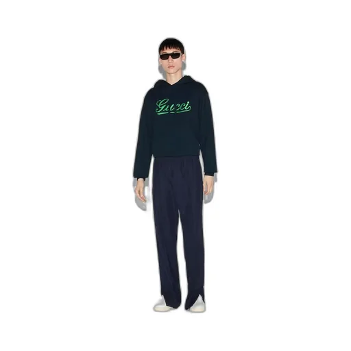 Technical wool twill trouser