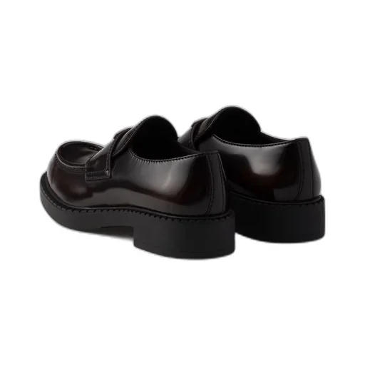 Chocolate brushed leather loafers