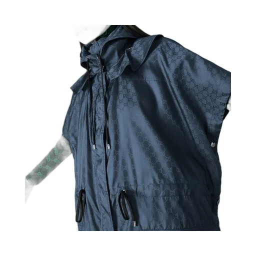 GG nylon jacquard hooded jacket