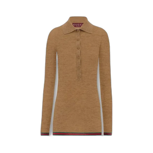 Extra fine rib cashmere knit top