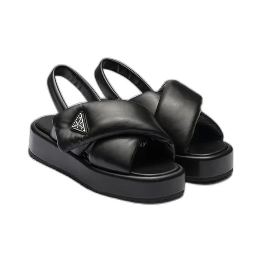 Prada Soft padded nappa leather wedge sandals