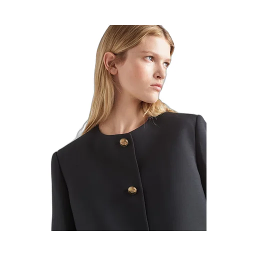 Single-breasted tricotine jacket