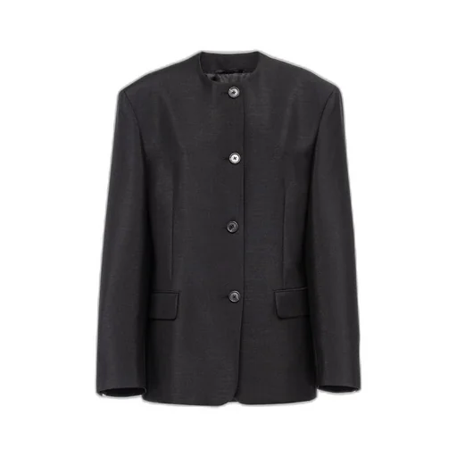 Single-breasted kid mohair jacket