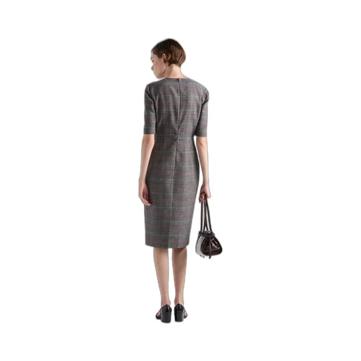 Prince-of-Wales checked midi-dress