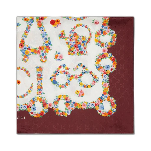 Gucci Interlocking G floral silk carré