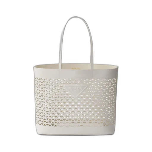 Large perforated leather tote bag