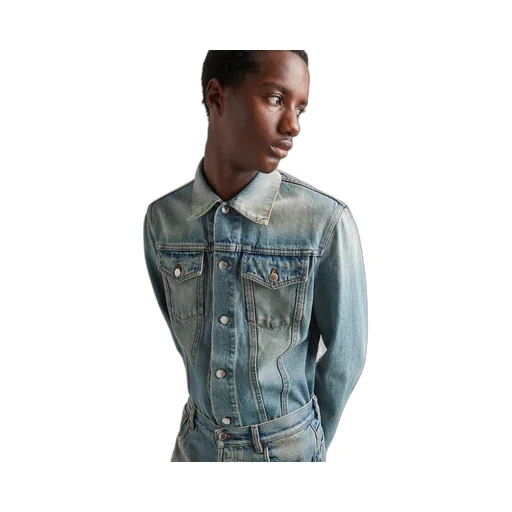 Denim blouson jacket