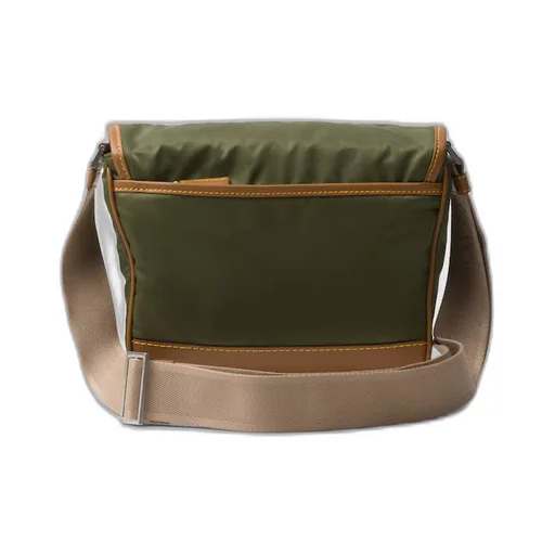 Re-Nylon and leather shoulder bag