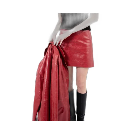 Craquelé leather miniskirt