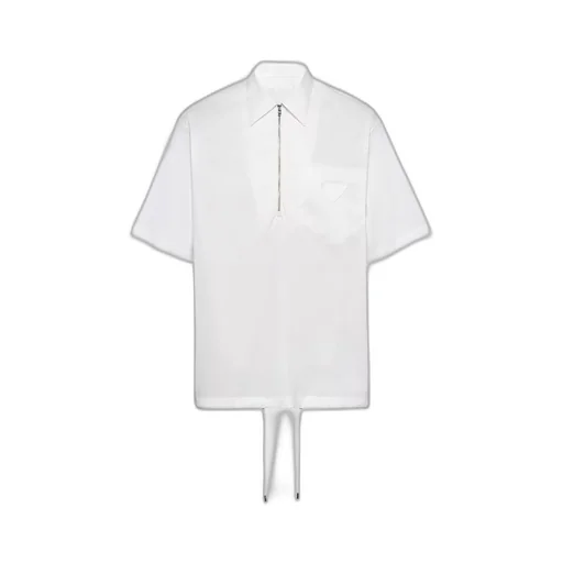 Short-sleeve stretch cotton shirt