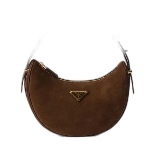 Prada Arqué suede shoulder bag