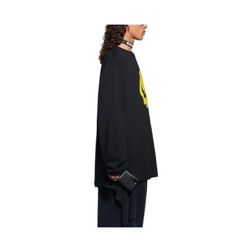 Unisex Printing Round-neck Swea Black