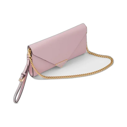 Saffiano leather envelope clutch