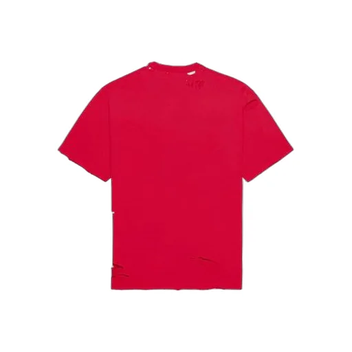 Alphabet Printing Pattern Hole Round Neck T-Shirt