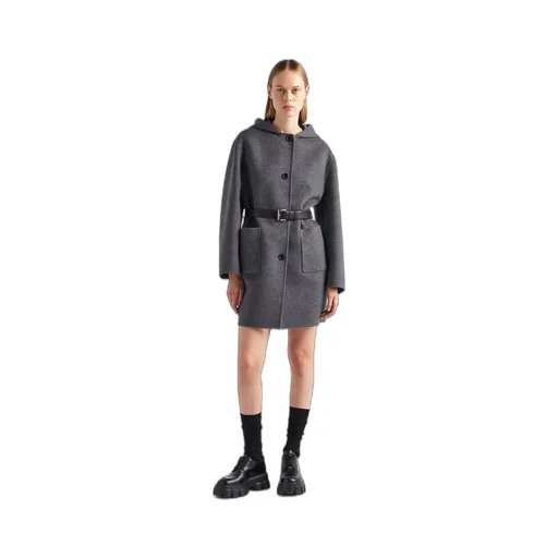 Single-breasted double wool coat