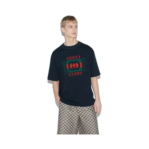 Cotton jersey T-shirt with Gucci print
