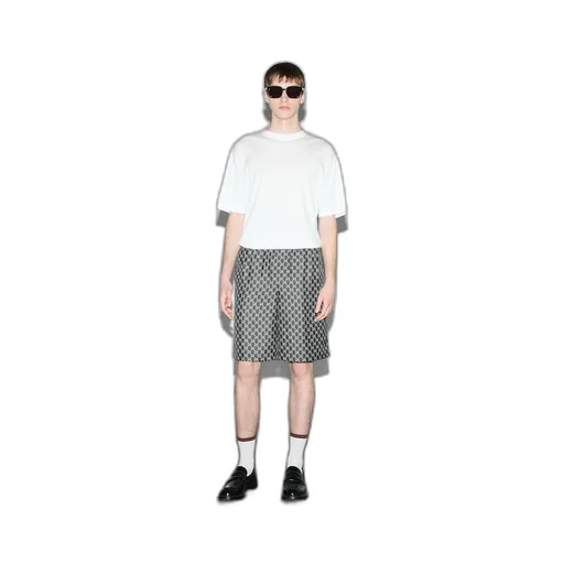 GG print silk twill shorts