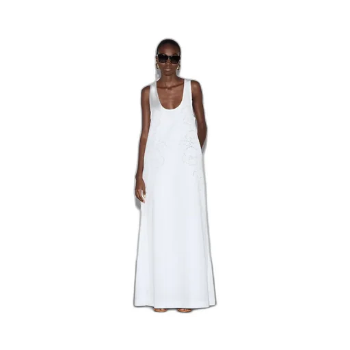 Cotton poplin dress with embroidery