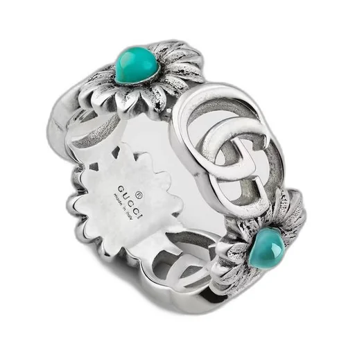 Double G mother of pearl ring