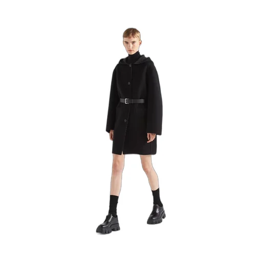 Single-breasted double wool coat