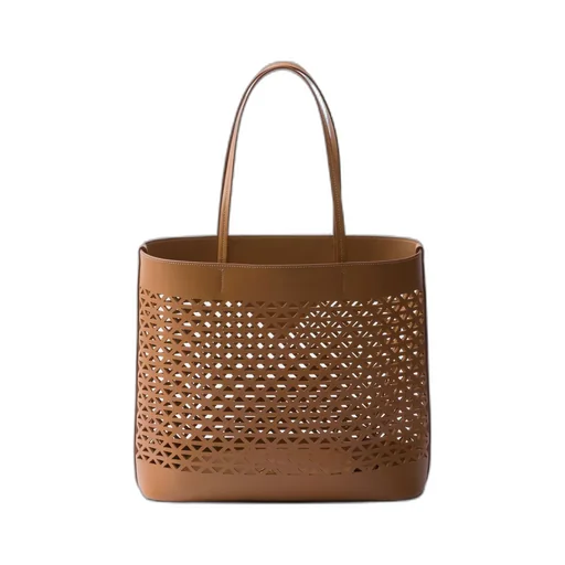 Large perforated leather tote bag