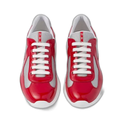 Patent leather and technical fabric Prada America's Cup sneakers