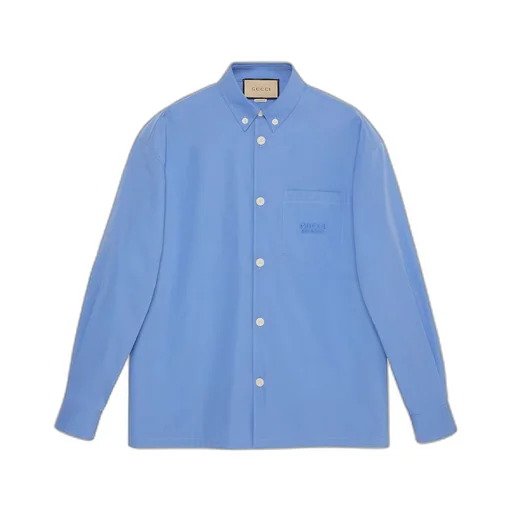 Cotton shirt with Gucci embroidery