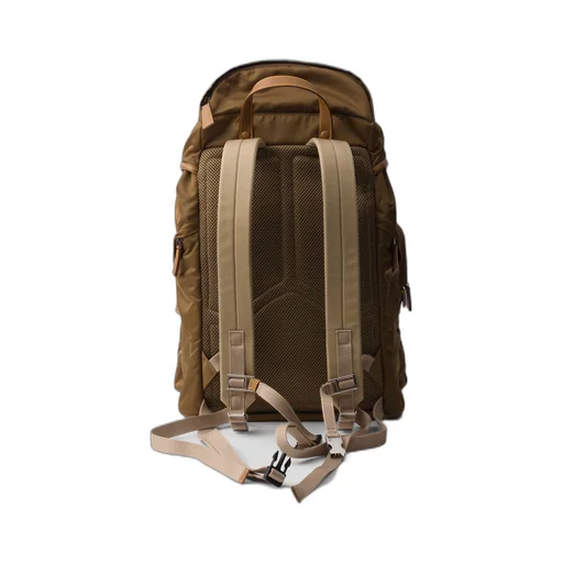 Re-Nylon and leather backpack