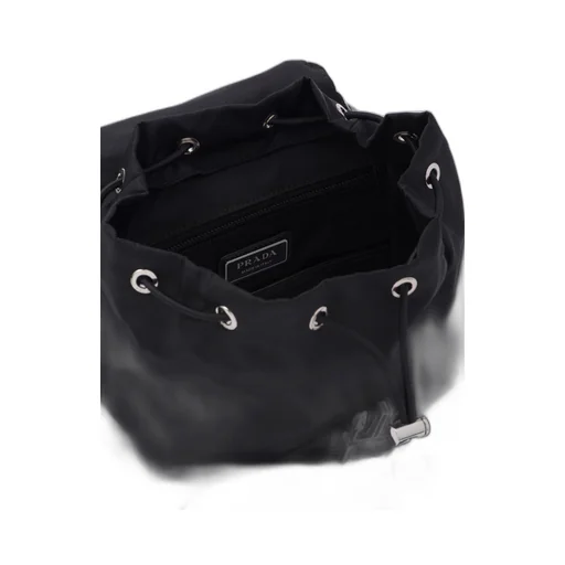 Re-Nylon and brushed leather backpack