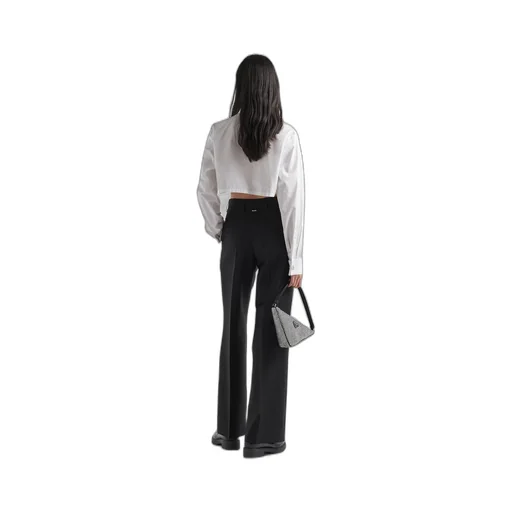 Poplin cropped shirt
