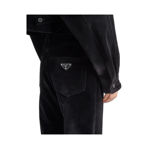 Five-pocket velvet denim jeans