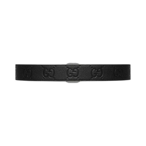 Wide belt with Interlocking G buckle