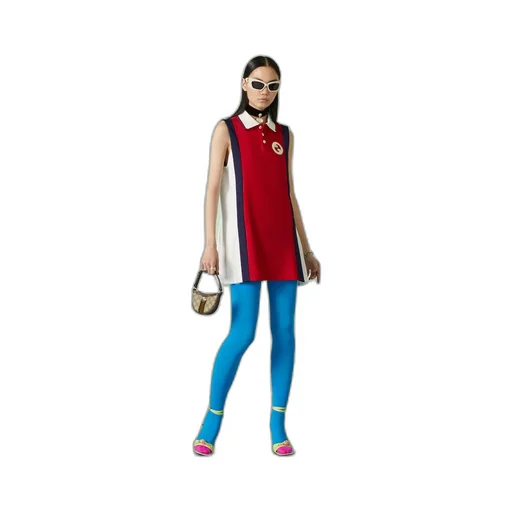 Technical jersey polo dress