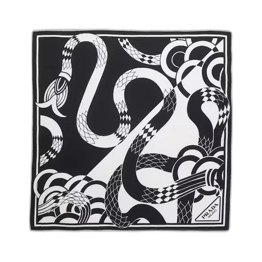 Printed silk twill scarf