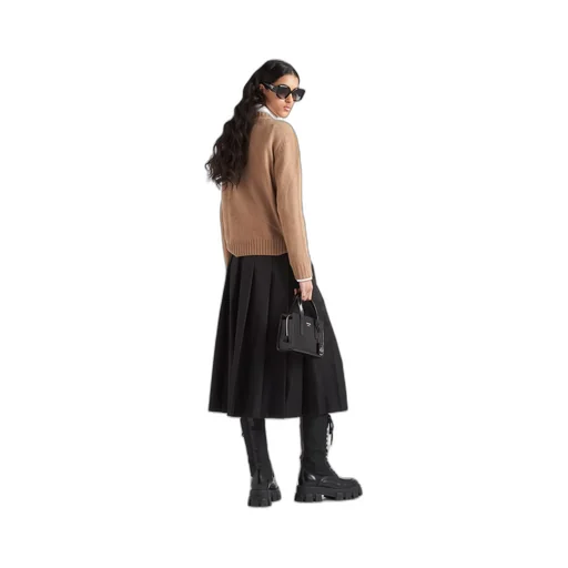 Cashmere and wool Prada logo crew-neck sweater