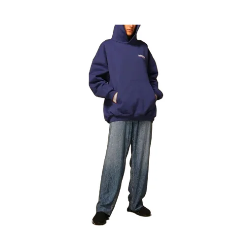 Loose Long Sleeves Hoodie Blue