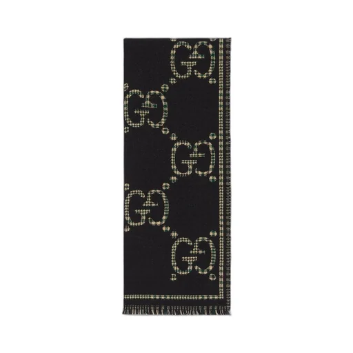 Check GG wool scarf