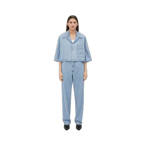 Light Bleached Denim Cropped Shirt