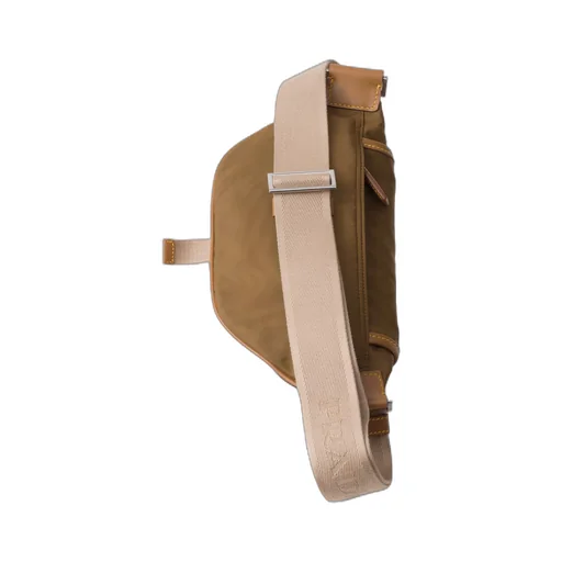 Re-Nylon and leather shoulder bag
