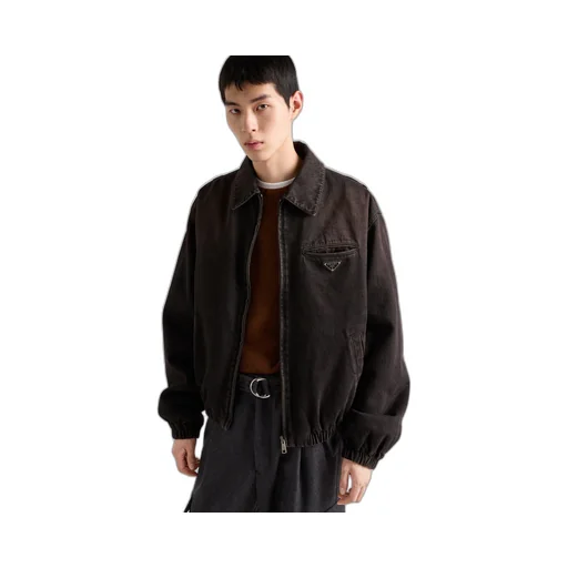 Padded denim blouson jacket