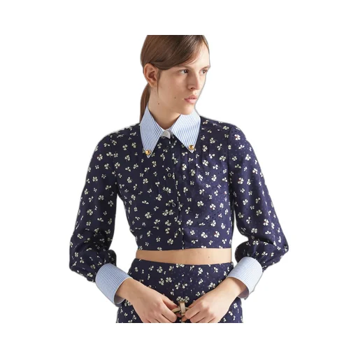 Silk jacquard print shirt