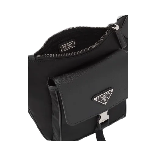 Re-Nylon and Saffiano leather shoulder bag