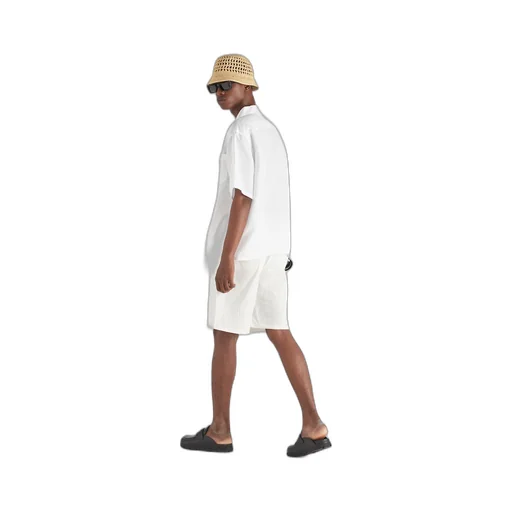 Linen-blend Bermuda shorts