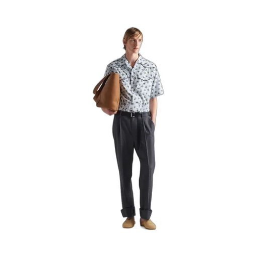 Short-sleeved cotton shirt