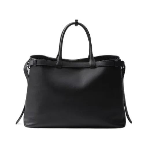Prada Buckle leather handbag with double belt