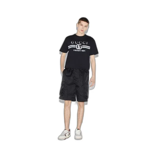 Cotton jersey T-shirt with Gucci print